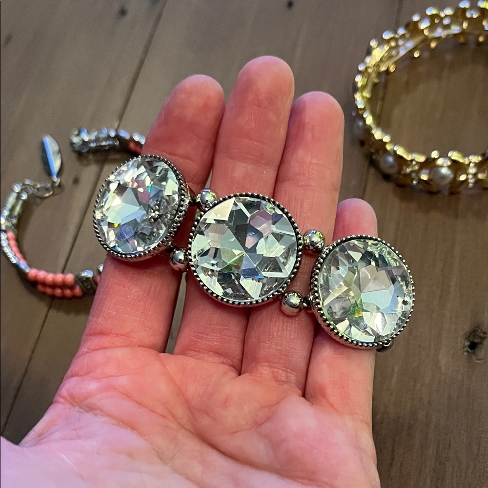 Set of Three Bracelets - Coral, Silver, and Gold - Picture 2 of 4